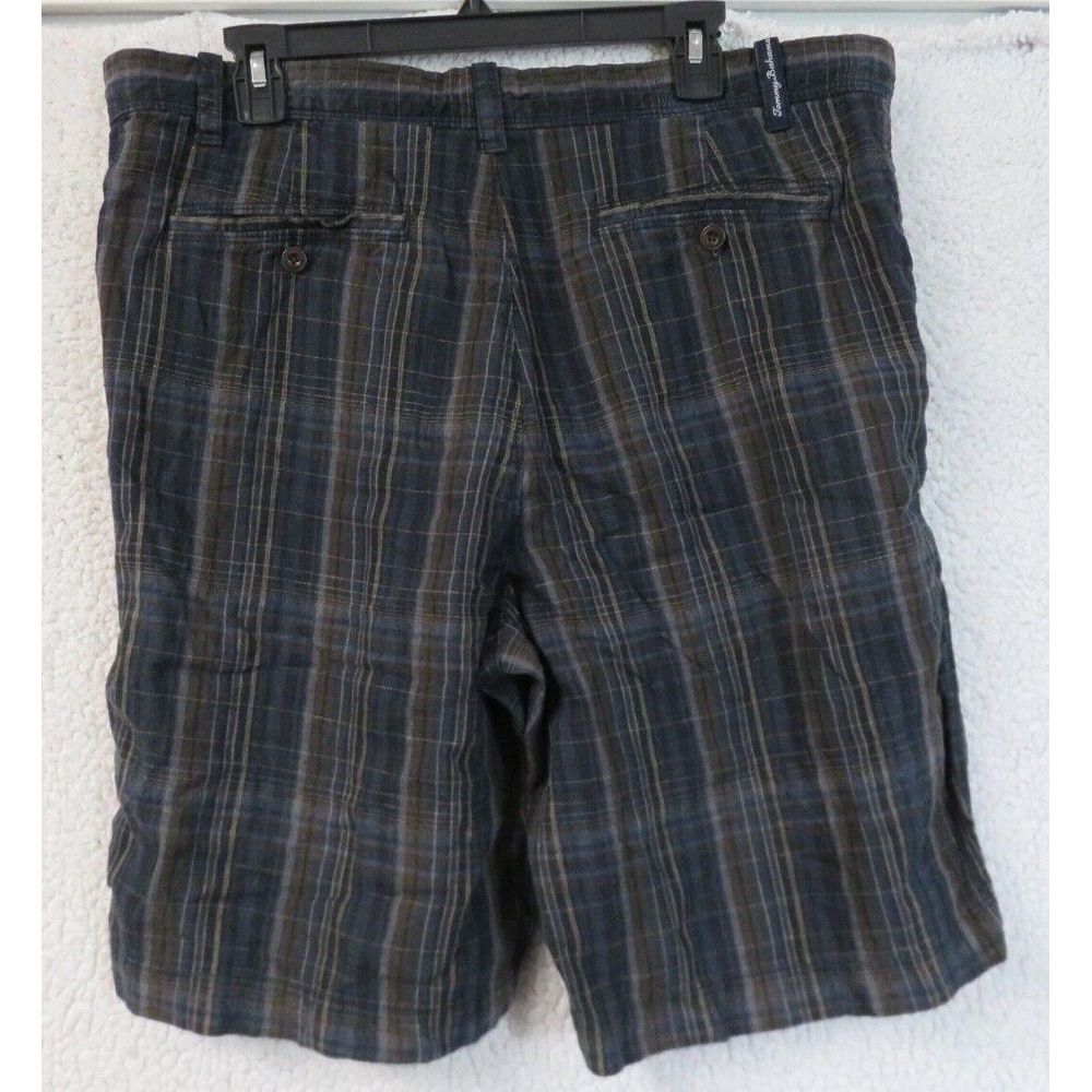 Mens Tommy Bahama Shorts Linen Silk Multicolor Plaid Size 36 T8543 - Picture 2 of 7